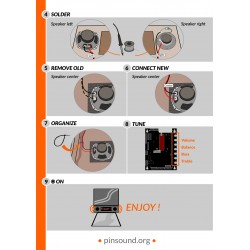 PinSound Stereo 2.1 harness for Bally/Williams/SEGA/STERN