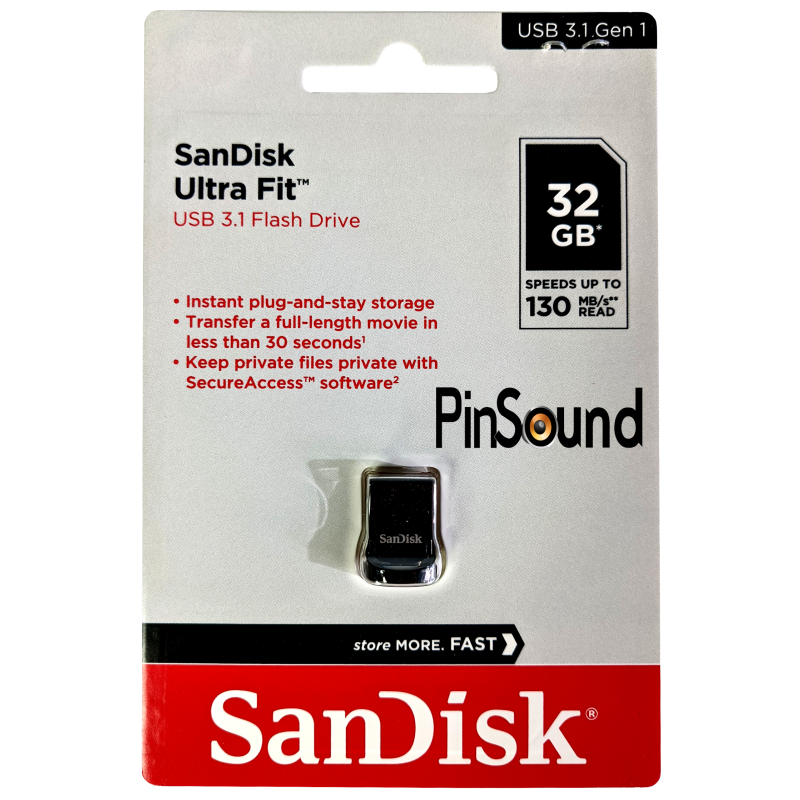 PinSound Sandisk USB Flash Drive 32GB PinSound Sandisk USB Flash Drive 32GB
